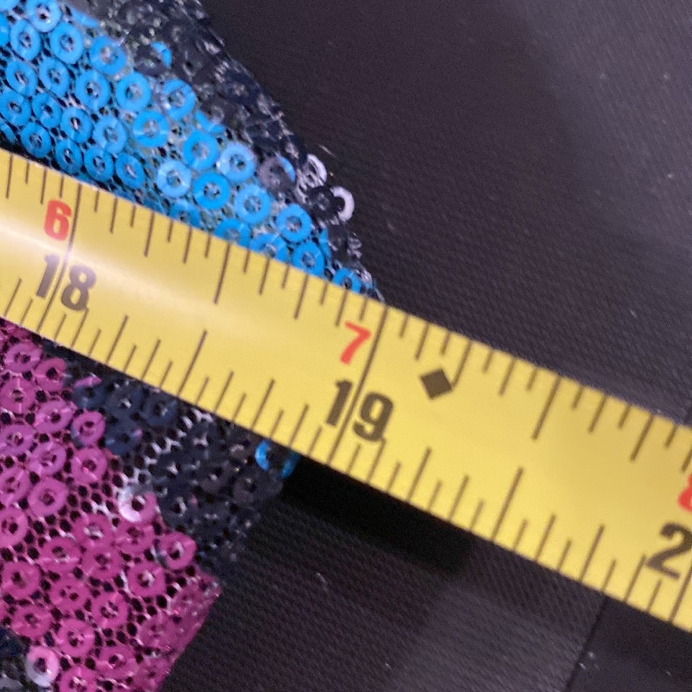 WAYF - NWT - dress: 🌈 striped sequin overlay mini w adj. straps, blk lining - L - Picture 7 of 16